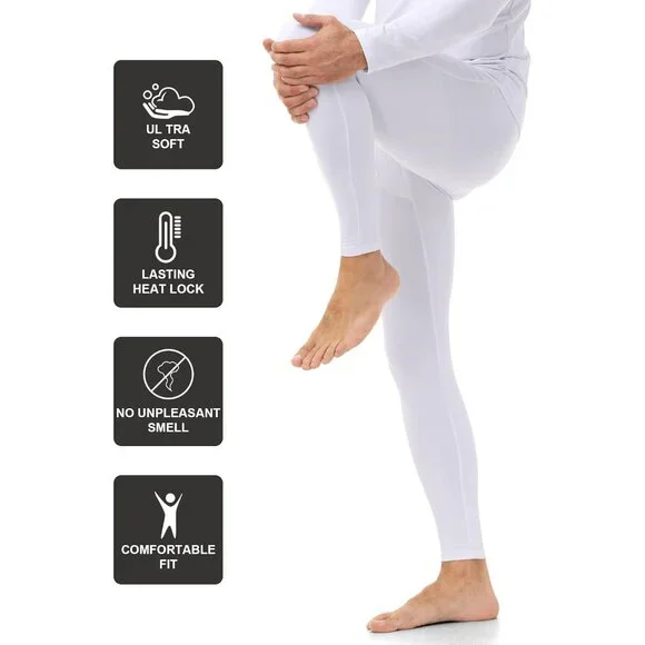3 Pack Men's Thermal Underwear Bottom Fleece Lined Pant Long Johns Leggings for